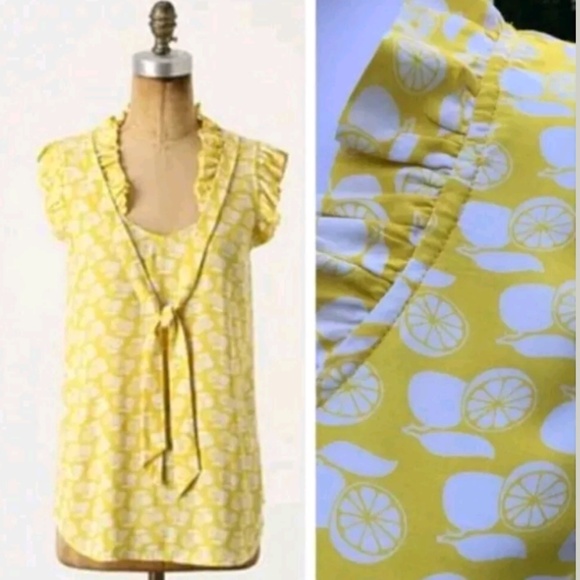 Anthropologie Tops - ANTHROPOLOGIE SHELBY CITRUS TOP
